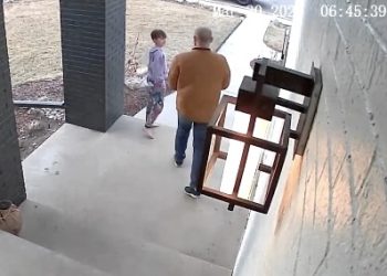 WATCH: Man Caught on Camera Stealing Package with Child in Tow in Centennial